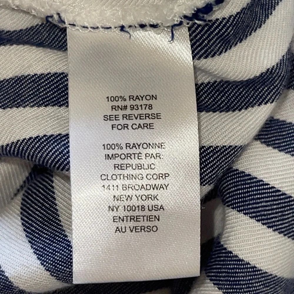 Workshop Republic Clothing Navy and White Striped Top